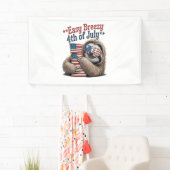 Sloth Hugging Flag 4. Juli Banner (Insitu)