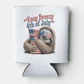 Sloth Hugging Flag 4. Juli Dosenkühler (Vorderseite)