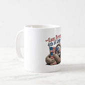 Sloth Hugging Flag 4. Juli Kaffeetasse (Vorderseite Links)