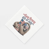 Sloth Hugging Flag 4. Juli Serviette (Ecke)