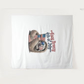 Sloth Hugging Flag 4. Juli Wandteppich (Vorderseite (Horizontal))