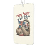 Sloth Hugging Flag 4th of July Autolufterfrischer (Links)
