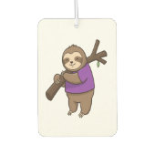 Sloth Hugging Tree Branch Wearing Purple Autolufterfrischer (Vorderseite)