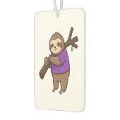 Sloth Hugging Tree Branch Wearing Purple Autolufterfrischer (Links)