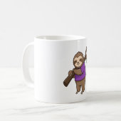 Sloth Hugging Tree Branch Wearing Purple Kaffeetasse (Vorderseite Links)