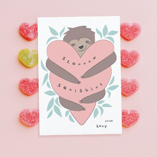 Sloth Hugs Klassenzimmer Valentinstag Card Dankeskarte