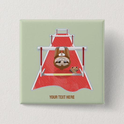 Sloth Hurdles Rennathletik Button (Vorderseite)