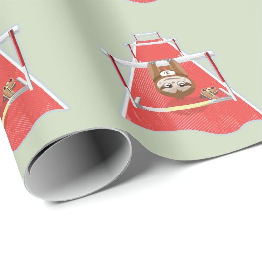 Sloth Hurdles Rennathletik Geschenkpapier (Rolleneckpunkt)