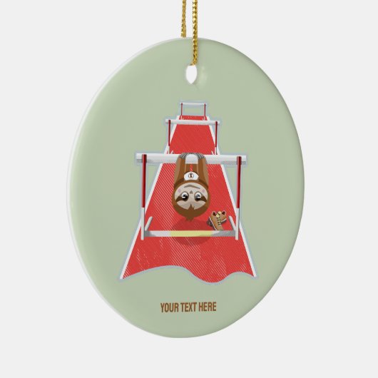 Sloth Hurdles Rennathletik Keramik Ornament (Rechts)