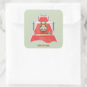 Sloth Hurdles Rennathletik Quadratischer Aufkleber (Tasche)