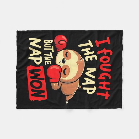 Sloth I Fought The Nap But The Nap Won  Fleecedecke (Vorderseite (Horizontal))