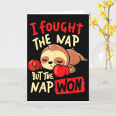 Sloth I Fought The Nap But The Nap Won Karte (Gelbe Blume)