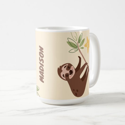Sloth Illustration Kaffeetasse (VorderseiteRechts)