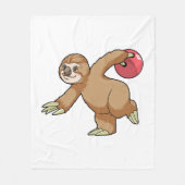 Sloth im Bowling mit Bowlingball Fleecedecke (Vorderseite)