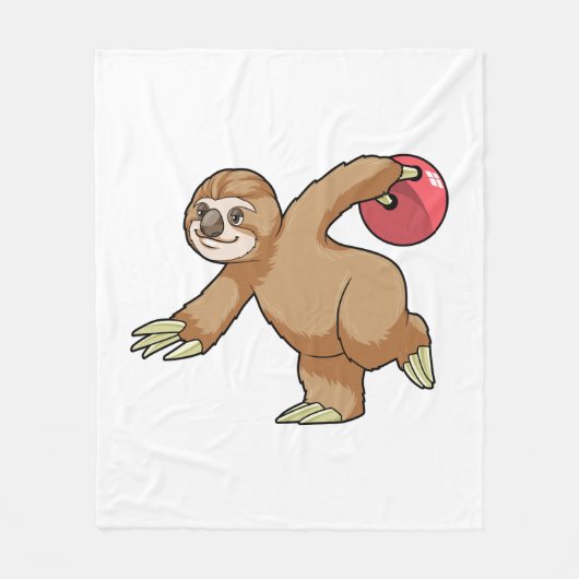 Sloth im Bowling mit Bowlingball Fleecedecke (Vorderseite)