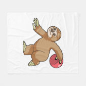 Sloth im Bowling mit Bowlingball Fleecedecke (Vorderseite (Horizontal))