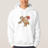 Sloth im Bowling mit Bowlingball Hoodie (Vorderseite)