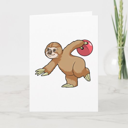 Sloth im Bowling mit Bowlingball Karte (Vorderseite)