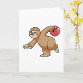 Sloth im Bowling mit Bowlingball Karte (Gelbe Blume)