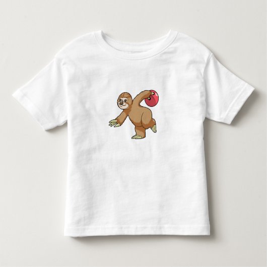Sloth im Bowling mit Bowlingball Kleinkind T-shirt (Vorderseite)