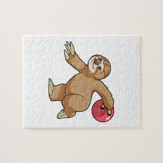 Sloth im Bowling mit Bowlingball Puzzle (Horizontal)