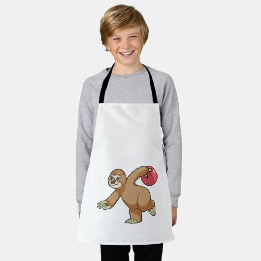 Sloth im Bowling mit Bowlingball Schürze (Getragen)