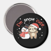 Sloth I'm Snow Cute Snowman Snow Pun Magnet (Vorderseite/Rückseite)