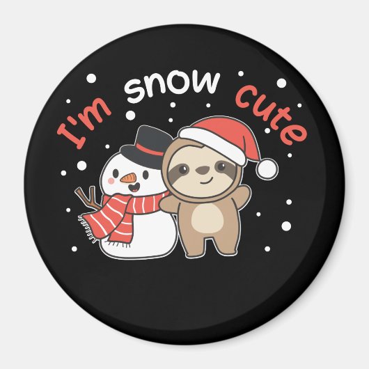 Sloth I'm Snow Cute Snowman Snow Pun Magnet (Vorne)