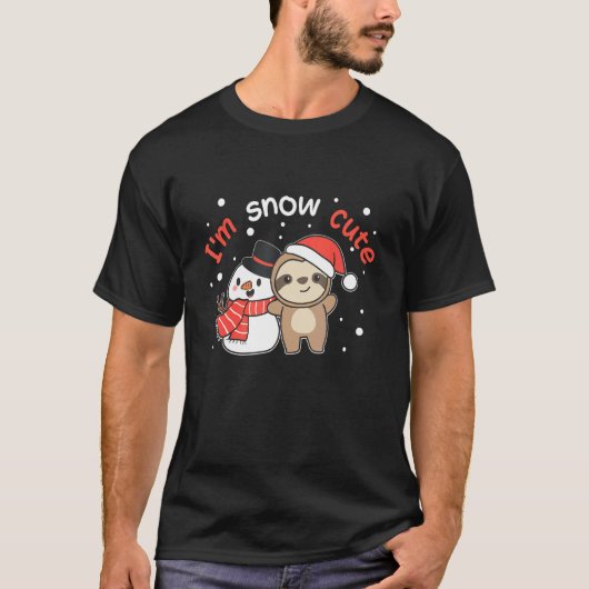 Sloth I'm Snow Cute Snowman Snow Pun T-Shirt (Vorderseite)