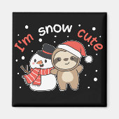 Sloth I'm Snow Niedlich Snowman Snow Pun Magnet (Vorne)