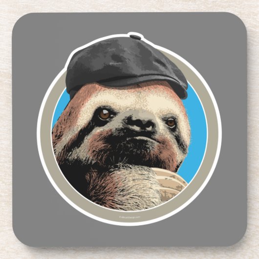Sloth (in Baker Boy hat) Getränkeuntersetzer (Vorderseite)