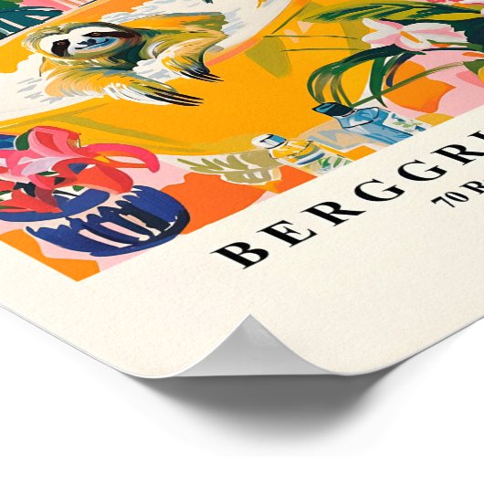 Sloth in Bathtub Art Print, Matisse Print, Bathroo Poster (Ecke)