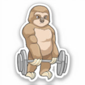 Sloth in Bodybuilding mit Barbell Aufkleber (Vorderseite)