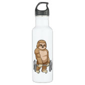 Sloth in Bodybuilding mit Barbell Edelstahlflasche (Vorderseite)