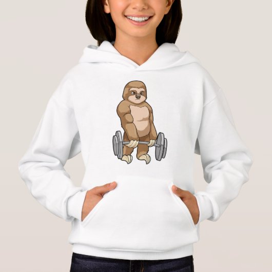 Sloth in Bodybuilding mit Barbell Hoodie (Vorderseite)