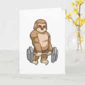 Sloth in Bodybuilding mit Barbell Karte (Gelbe Blume)