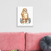 Sloth in Bodybuilding mit Barbell Leinwanddruck (Insitu (Wohnzimmer))