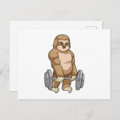 Sloth in Bodybuilding mit Barbell Postkarte (Vorne/Hinten)