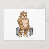 Sloth in Bodybuilding mit Barbell Postkarte (Vorderseite)