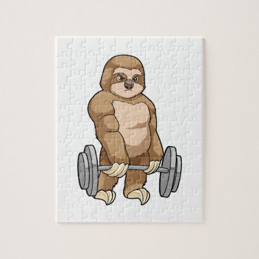Sloth in Bodybuilding mit Barbell Puzzle (Vertikal)