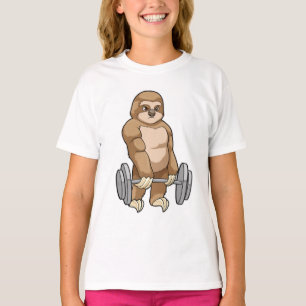 Sloth in Bodybuilding mit Barbell T-Shirt