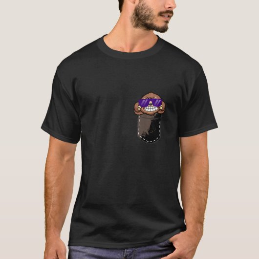 Sloth In Breast Pocket Funny Chillin Sunglasses T-Shirt (Vorderseite)