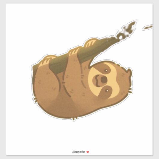 Sloth in his little tree Classic T-Shirt Aufkleber (Blatt)