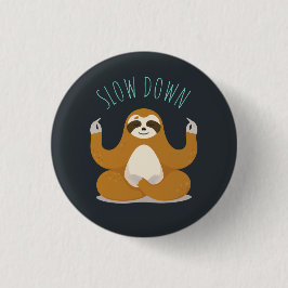 Sloth in Lotus Yoga Pose "Slow Down" Button