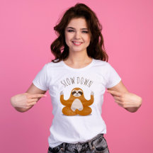 Sloth in Lotus Yoga Pose "Slow Down"