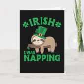 Sloth Ireland Saint Patrick's Day I What Napping C Karte (Vorderseite)