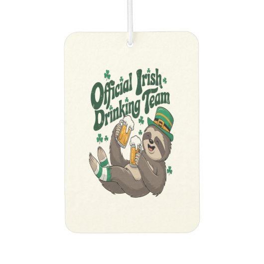 Sloth Irish Drinking St Patrick's Day Autolufterfrischer (Vorderseite)