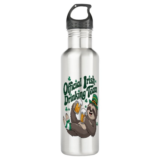 Sloth Irish Drinking St Patrick's Day Edelstahlflasche (Vorderseite)
