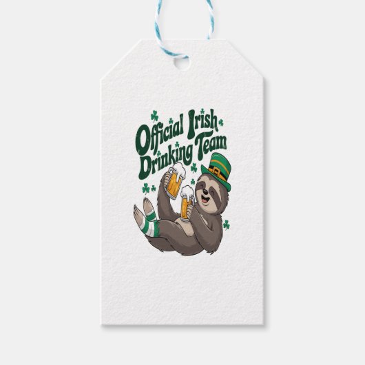 Sloth Irish Drinking St Patrick's Day Geschenkanhänger (Vorderseite)