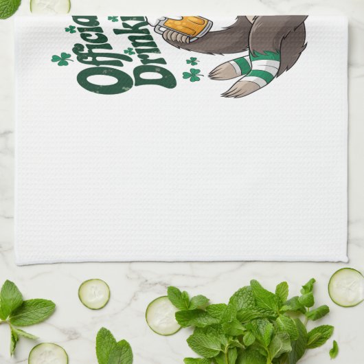 Sloth Irish Drinking St Patrick's Day Geschirrtuch (Gefaltet)